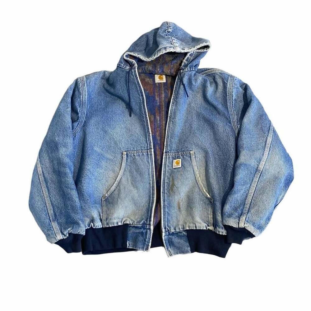 Carhartt JB848 Aztec Blanket Lined Denim Active Jacket Blue